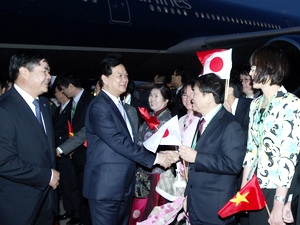 Quang cảnh lễ đón Thủ tướng Nguyễn Tấn Dũng tại sân bay Quốc tế Haneda (Tokyo). Ảnh: TTXVN