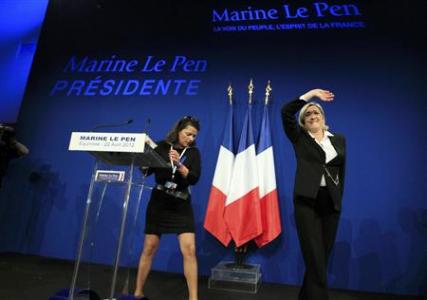 Việc ứng cử viên Marine Le Pen giành được gấp đôi số phiếu ủng hộ so với dự đoán là điều bất ngờ lớn nhất tại vòng 1 cuộc bầu cử tổng thống Pháp (Ảnh: Reuters