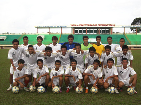 Các cầu thủ Tiền Giang trước ngày dự Giải Bóng đá hạng Nhì.