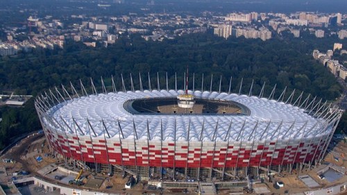 Sân vận động quốc gia ở thủ đô Warsaw, Ba Lan, nơi diễn ra lễ khai mạc Euro 2012.
