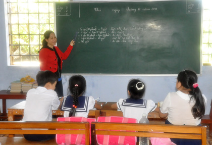 Lớp học trên Thị trấn Trường Sa, huyện đảo Trường Sa, tỉnh Khánh Hòa. Ảnh: Phùng Long