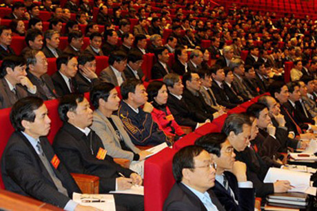 Hội nghị cán bộ toàn quốc quán triệt, triển khai thực hiện Nghị quyết Hội nghị Trung ương 4 (khóa XI). Ảnh: laodong.com.vn