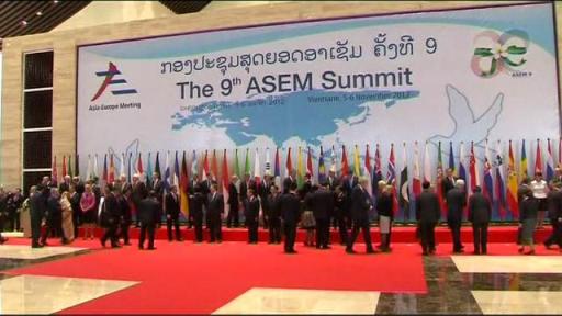     Hội nghị Cấp cao ASEM 9 diễn ra tại Vientiane. Ảnh: BBC