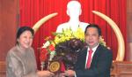 Chủ tịch Quốc hội Lào đến thăm và làm việc tại Tiền Giang