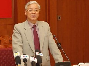 Tổng Bí thư Nguyễn Phú Trọng, Trưởng Ban Chỉ đạo Trung ương về phòng, chống tham nhũng phát biểu tại phiên họp. Ảnh: TTXVN