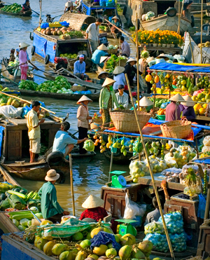 Chợ nổi Cái Bè. Ảnh: Duy Sơn