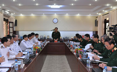 Đại tướng Phùng Quang Thanh, phát biểu chỉ đạo tại buổi làm việc với Cục Cảnh sát biển