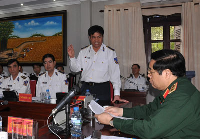 Thiếu tướng Nguyễn Quang Đạm, báo cáo tình hình và kết quả thực hiện nhiệm vụ của Lực lượng Cảnh sát biển