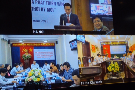  Hội nghị diễn ra tại 3 điểm cầu: Hà Nội, Đà Nẵng và Thành phố Hồ Chí Minh (Ảnh: K.T)