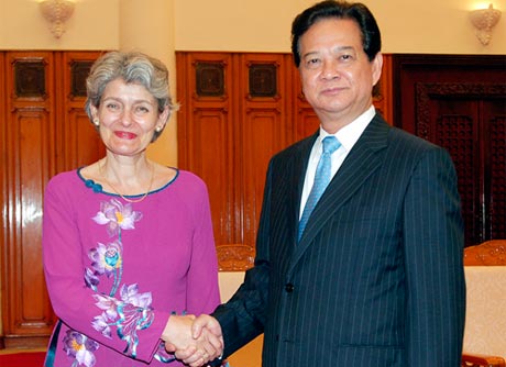  Thủ tướng Nguyễn Tấn Dũng đánh giá cao những hoạt động của UNESCO tại Việt Nam. Ảnh: VGP/Nhật Bắc