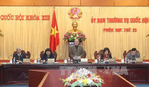  Chủ tịch Quốc hội Nguyễn Sinh Hùng phát biểu khai mạc Phiên họp (Ảnh:TTXVN)