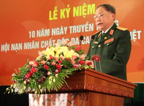 Thượng tướng Nguyễn Văn Rinh, Chủ tịch VAVA phát biểu tại Lễ kỷ niệm. Ảnh: KS