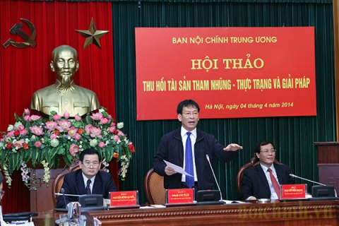 Đồng chí Phạm Anh Tuấn, Phó Trưởng Ban Nội chính Trung ương phát biểu tại Hội thảo (Ảnh: ĐP).
