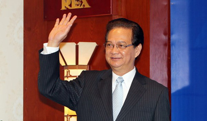 Thủ tướng Nguyễn Tấn Dũng tại cuộc họp báo quốc tế. 