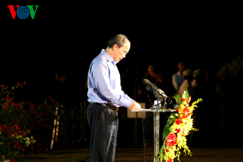 Chủ tịch Ủy ban Trung ương Mặt trận Tổ quốc Việt Nam Nguyễn Thiện Nhân phát biểu tại chương trình.