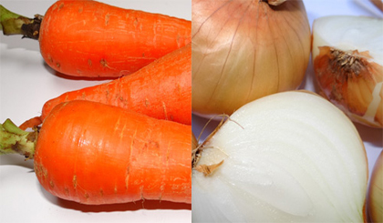  Cà rốt, hành tây có thể giúp giảm đau.