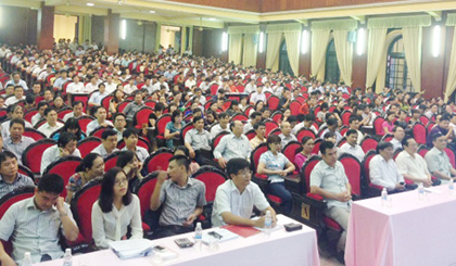 Địa điểm thi ở Hà Nội tổ chức tại Học viện Chính trị quốc gia Hồ Chí Minh Ảnh: HH