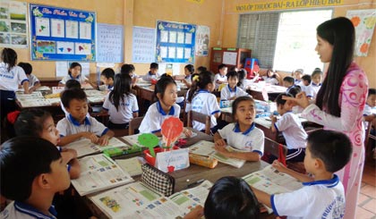 Một giờ học theo mô hình VNEN tại Trường Tiểu học Bình Phan, huyện Chợ Gạo.