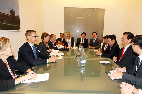 Thủ tướng Nguyễn Tấn Dũng gặp Thủ tướng Phần Lan Alexander Stubb. Ảnh: VGP/Nhật Bắc
