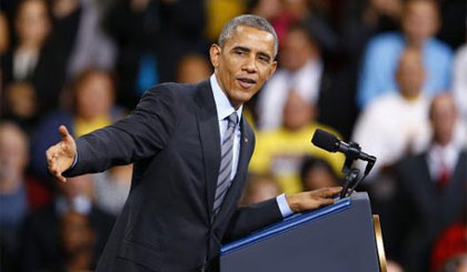 Tổng thống Obama phát biểu về chính sách nhập cư tại Las Vega, bang Nevada. Ảnh Reuters