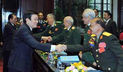 Chủ tịch nước Trương Tấn Sang với các đại biểu dự Đại hội. Ảnh: TTXVN