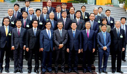  Chủ tịch nước Trương Tấn Sang tiếp Đoàn Ủy ban Kinh tế Nhậ t - Việt thuộc Liên đoàn các tổ chức kinh tế Nhật Bản.