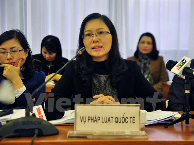 Đại diện Vụ Pháp luật Quốc tế - Bộ Tư pháp, Bà Nguyễn Thị Hường. Ảnh: Võ Phương/Vietnam+