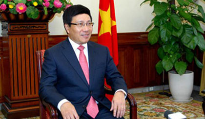 Phó Thủ tướng Phạm Bình Minh nhấn mạnh những nét nổi bật của công tác đối ngoại năm 2014.