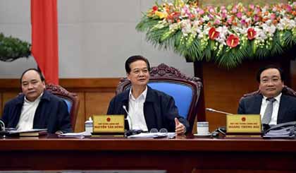 Thủ tướng Nguyễn Tấn Dũng chủ trì phiên họp Chính phủ tháng 12-2015. Ảnh: VGP/Nhật Bắc