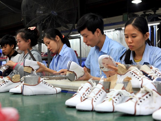 Giày dép là một mặt hàng xuất khẩu chủ lực của Việt Nam sang EU. Ảnh: Trần Việt/TTXVN