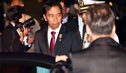 Tổng thống Indonesia Joko Widodo có bài phát biểu về Biển Đông khi đang thăm Nhật Bản. Ảnh: Thejakartaglobe.com