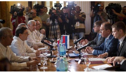 Ngoại trưởng Nga Sergei Lavrov trong một cuộc hội đàm tại Cuba. Ảnh: foxnews.com