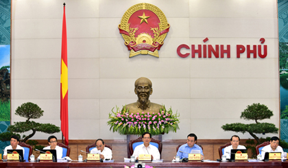 Thủ tướng Nguyễn Tấn Dũng chủ trì phiên họp Chính phủ tháng 5/2015. Ảnh: VGP/Nhậ Bắc