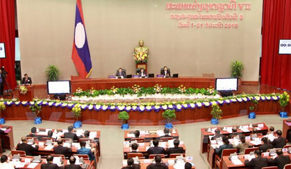 Quang cảnh cuộc họp của Quốc hội Lào. Ảnh: Phạm Kiên/Vietnam+