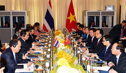 Cuộc họp Nội các chung Việt Nam-Thái Lan. Ảnh: VGP/Nhật Bắc