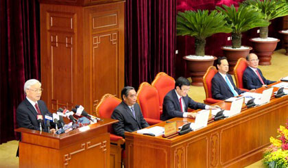  Tổng Bí thư Nguyễn Phú Trọng phát biểu khai mạc Hội nghị.