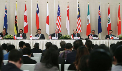 Đại diện 12 nước tham gia đàm phán TPP. Nguồn: EPA