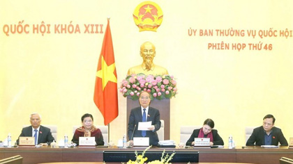 Chairman Nguyen Sinh Hung speaks at the NA Standing Committees 46th session (Source: VNA)