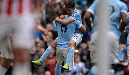 Manchester City giành chiến thắng đậm trước Stoke City. (Nguồn: AFP/Getty Images)