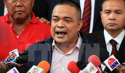 Thủ lĩnh phe áo đỏ Jatuporn Prompan. Nguồn: AFP/TTXVN