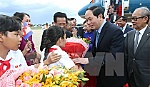 Chủ tịch nước Trần Đại Quang bắt đầu chuyến thăm tới Campuchia