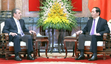 Chủ tịch nước Trần Đại Quang tiếp cựu Tổng thống Chile Eduardo Frei Ruiz-Tagle. Ảnh: Nhan Sáng/TTXVN