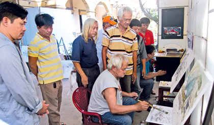 Các họa sĩ Tiền Giang tham gia Trại Sáng tác mỹ thuật do Hội VH-NT tỉnh tổ chức.