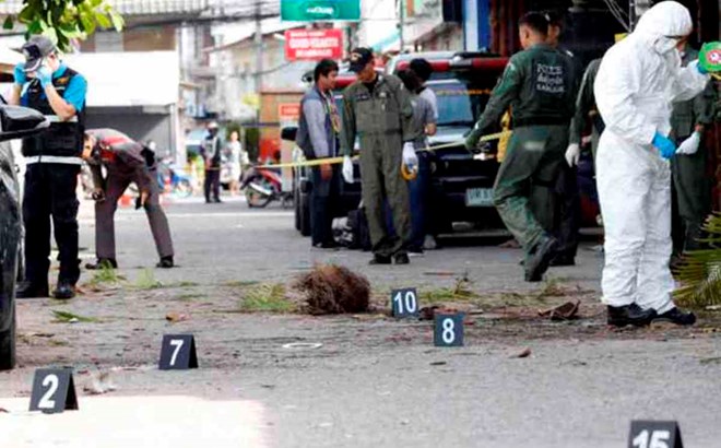 Hiện trường vụ nổ bom ở Thái Lan. Nguồn: skynews.com.au
