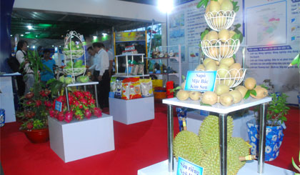 Nhiều loại trái cây nổi tiếng của Tiền Giang được triển lãm tại MDEC - Hậu Giang 2016.