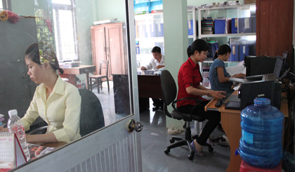 Bộ phận một cửa ứng dụng dịch vụ công trực tuyến mức độ 3 của UBND xã Mỹ Phước.