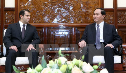 Chủ tịch nước Trần Đại Quang tiếp Ngài Anar Imanov, Đại sứ Cộng hoà Azerbaijan tại Việt Nam đến chào xã giao. Ảnh: Nhan Sáng/TTXVN