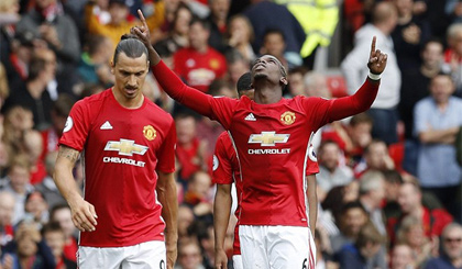 Paul Pogba lập công giúp Manchester United giành chiến thắng. Nguồn: Reuters