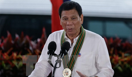 Tổng thống Philippines Rodrigo Duterte. Nguồn: EPA/TTXVN