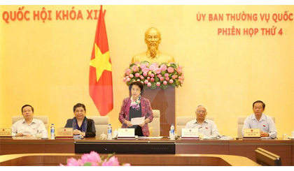 Chủ tịch Quốc hội Nguyễn Thị Kim Ngân phát biểu bế mạc phiên họp. Ảnh: Phương Hoa/TTXVN